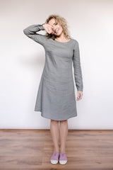 Linen modest dress