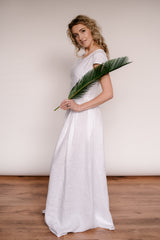 A-Line Linen Wedding Dress