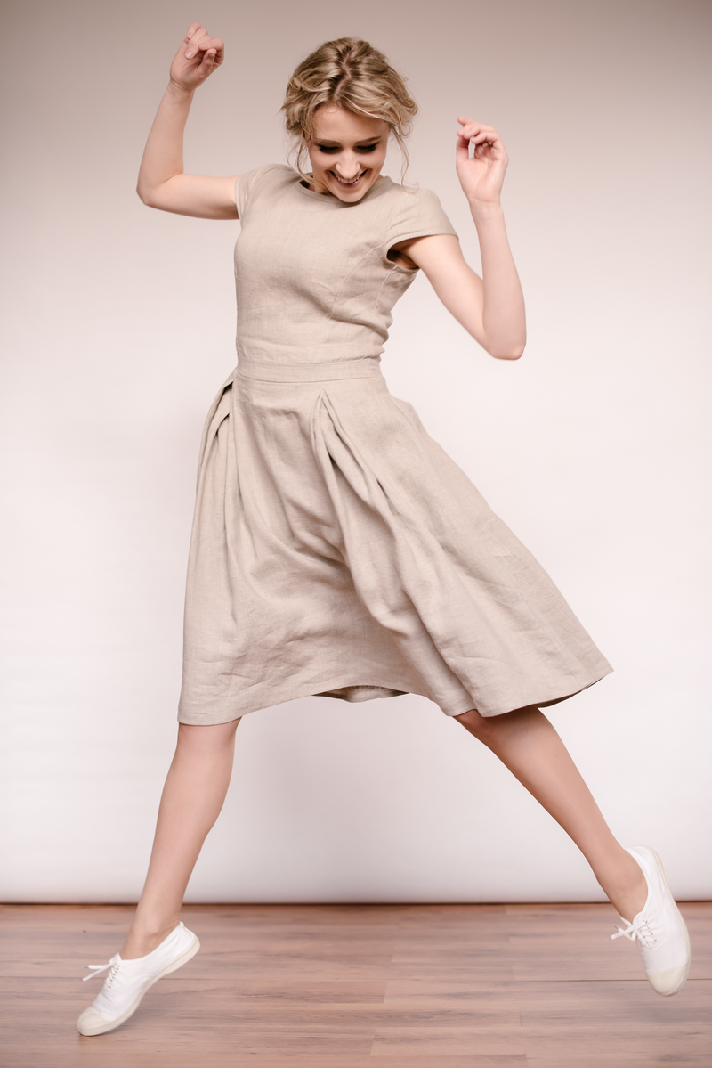 Linen retro dress