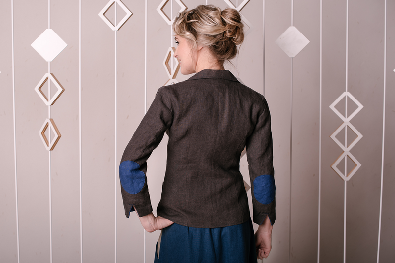 Linen jacket 3/4 sleeves