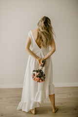Asymmetrical Linen Wedding Dress