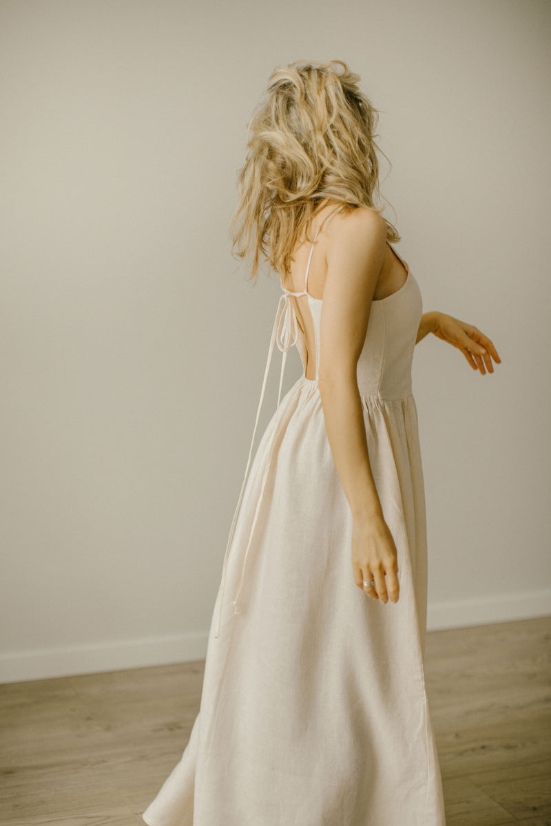 Minimalist Linen Wedding Dress