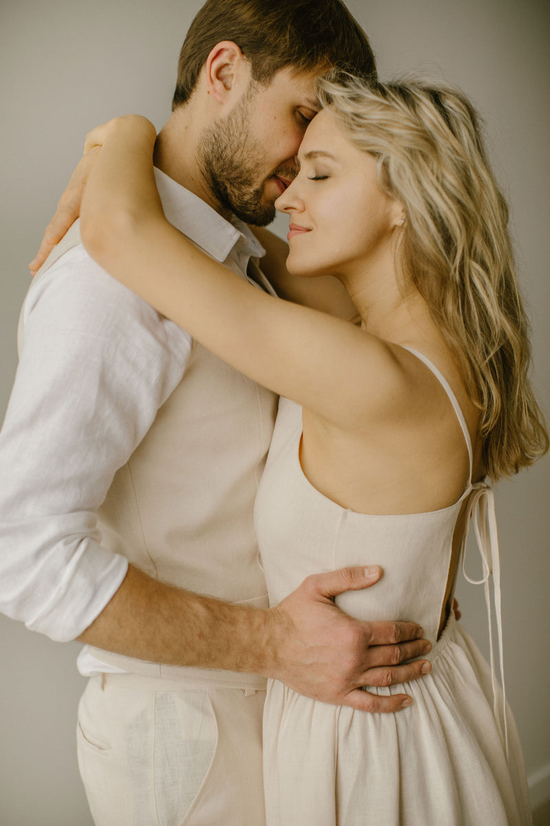 Minimalist Linen Wedding Dress