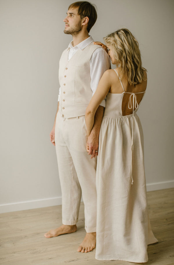 Minimalist Linen Wedding Dress