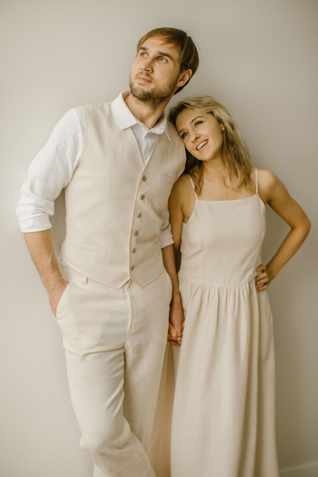 Minimalist Linen Wedding Dress. Handcrafted. Ethically. World Wide