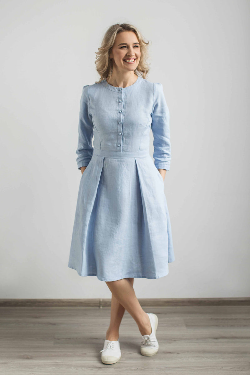 Linen elegant dress. Handcrafted by Linen Wedding Dress team