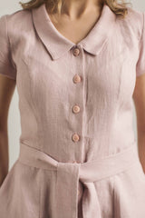 Linen button down dress