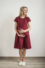 Linen maternity dress