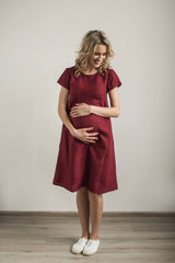 Linen maternity dress