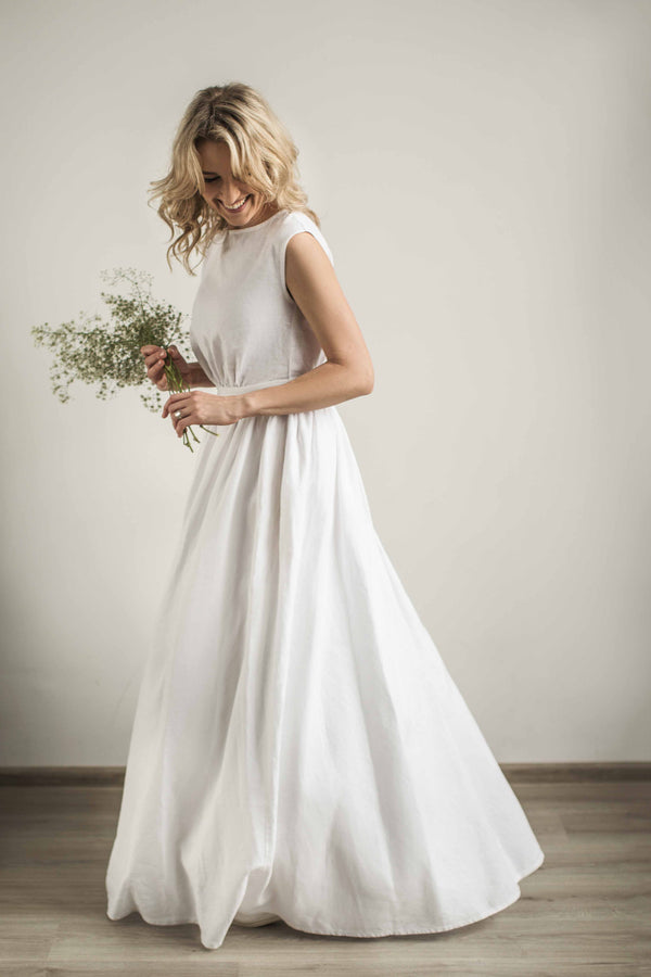 Linen Grecian Wedding Dress.
