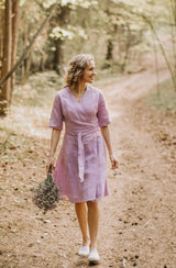 Linen wrap around dress