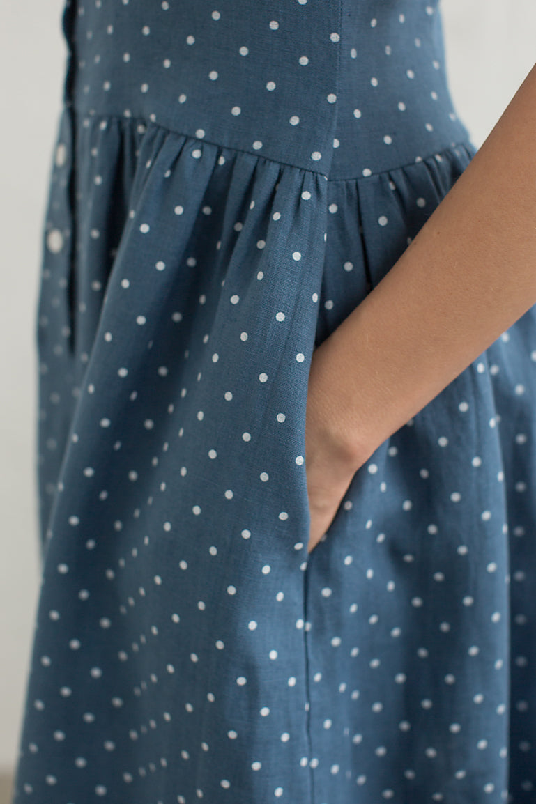 Blue polka dot dress