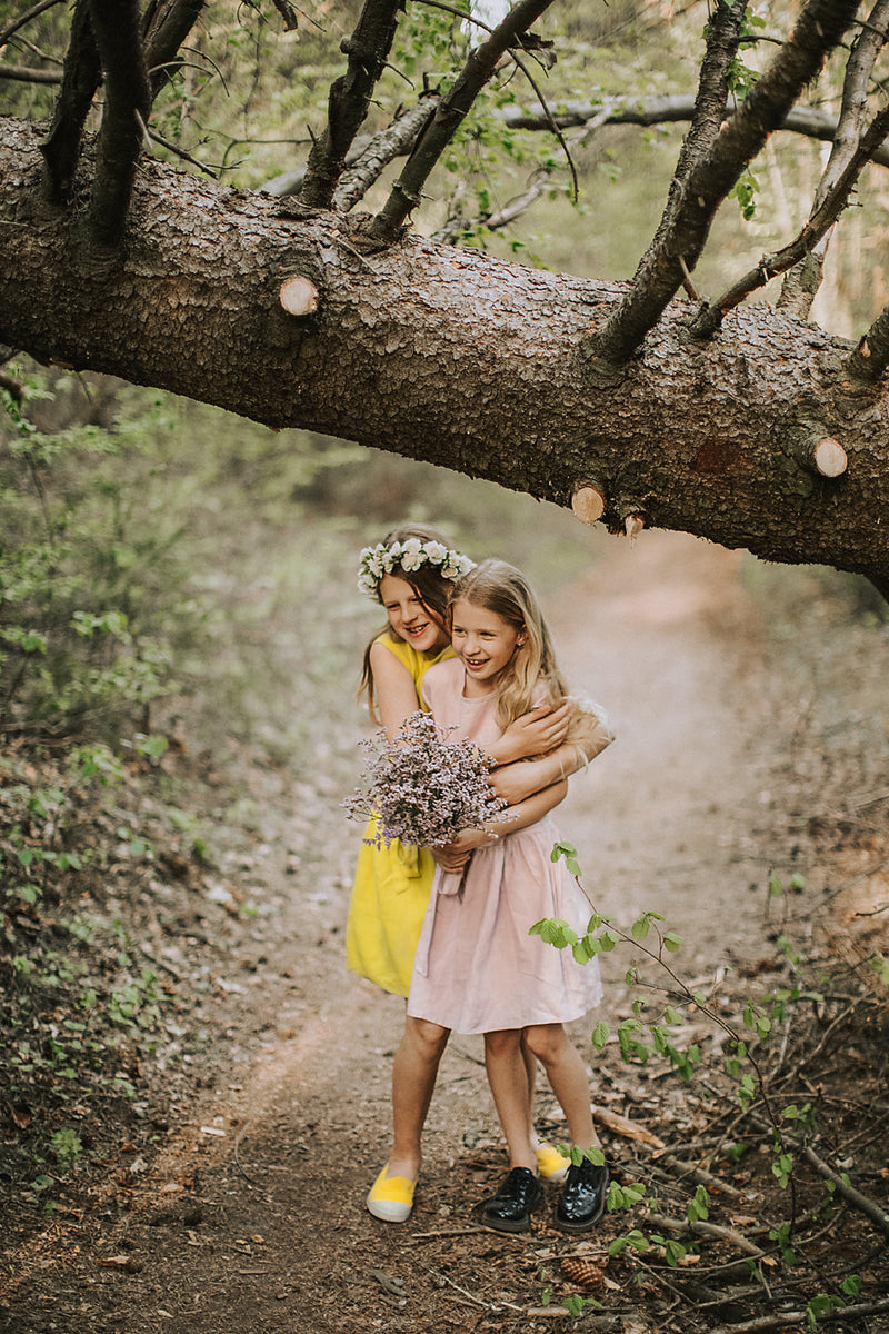 Loose linen girls dress