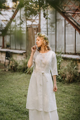 Linen wedding dress coat