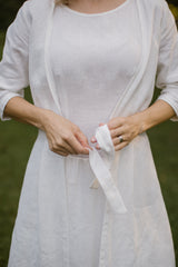 Linen wedding dress coat