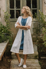 Linen wedding dress coat