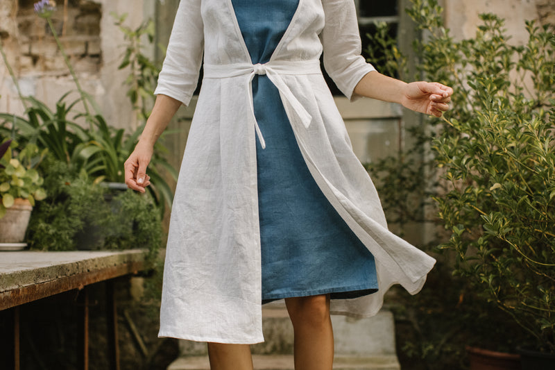 Linen wedding dress coat