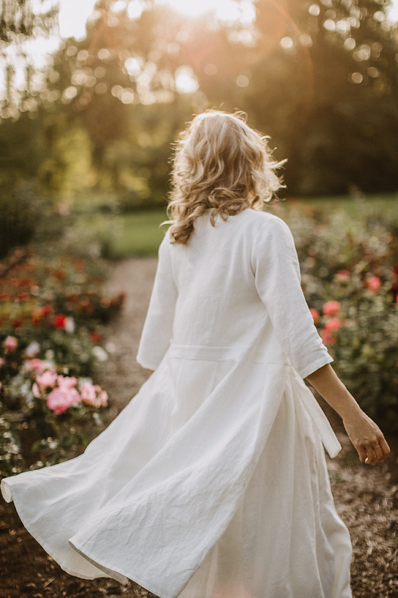 Linen wedding dress coat