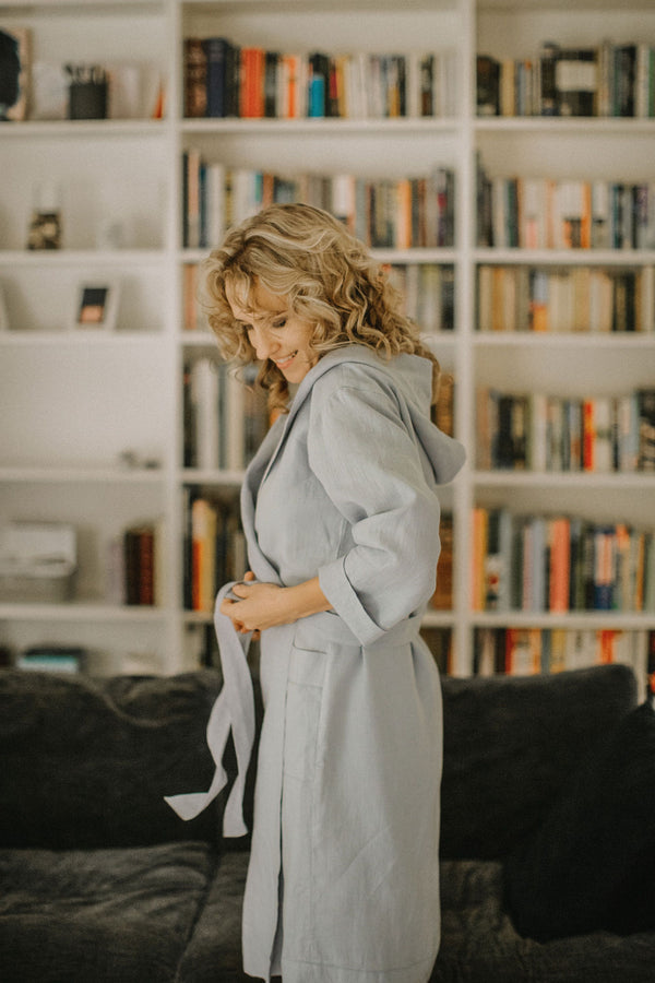 Linen bathrobe