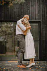 Country-Rustic Linen Wedding Dress