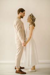 Two Piece Linen Wedding Dress