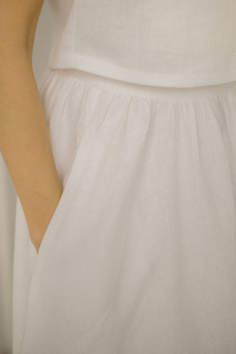 Modest Linen Wedding Dress