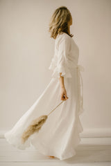 Wrap Around Linen Wedding Dress