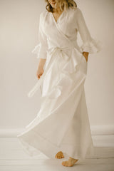 Wrap Around Linen Wedding Dress