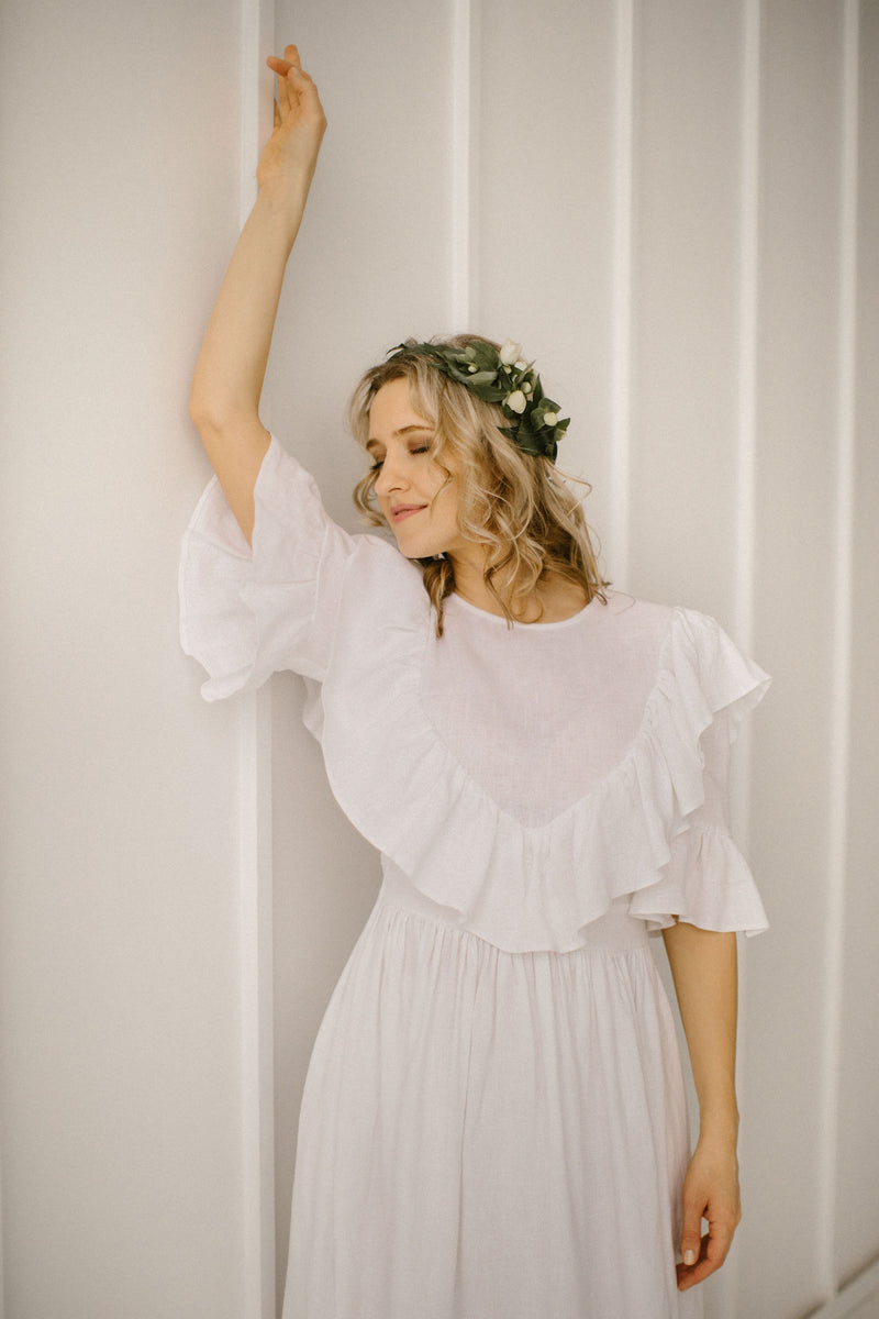 Linen Hippie Wedding Dress