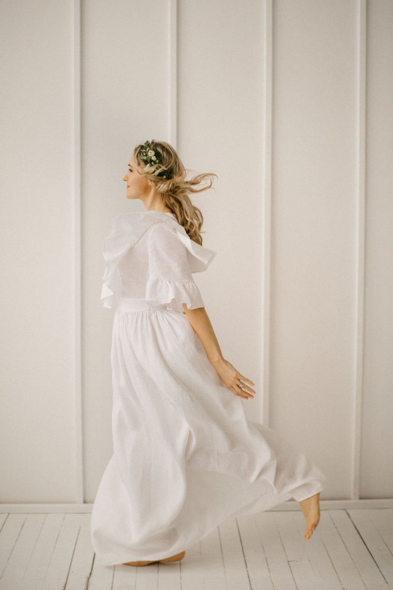 Linen Hippie Wedding Dress