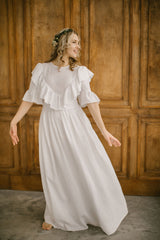 Linen Hippie Wedding Dress