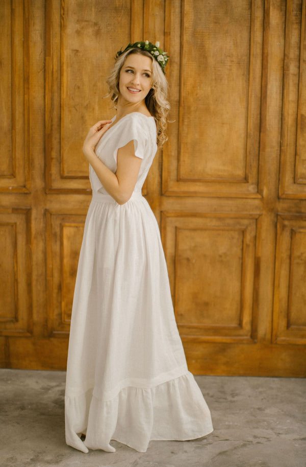 Linen wedding dress online