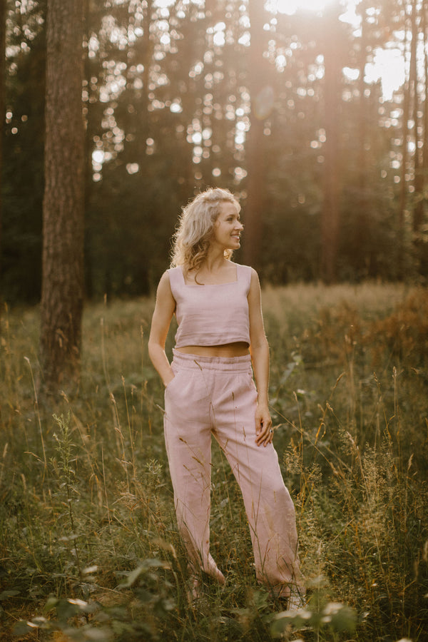 Linen Crop Top