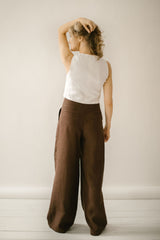 Linen Waistcoat / Palazzo Pants Set