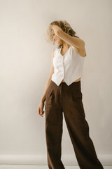 Linen Waistcoat / Palazzo Pants Set