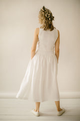 Two Piece Linen Wedding Dress