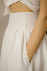 Two Piece Linen Wedding Dress