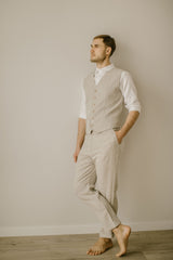 Linen Wedding Vest