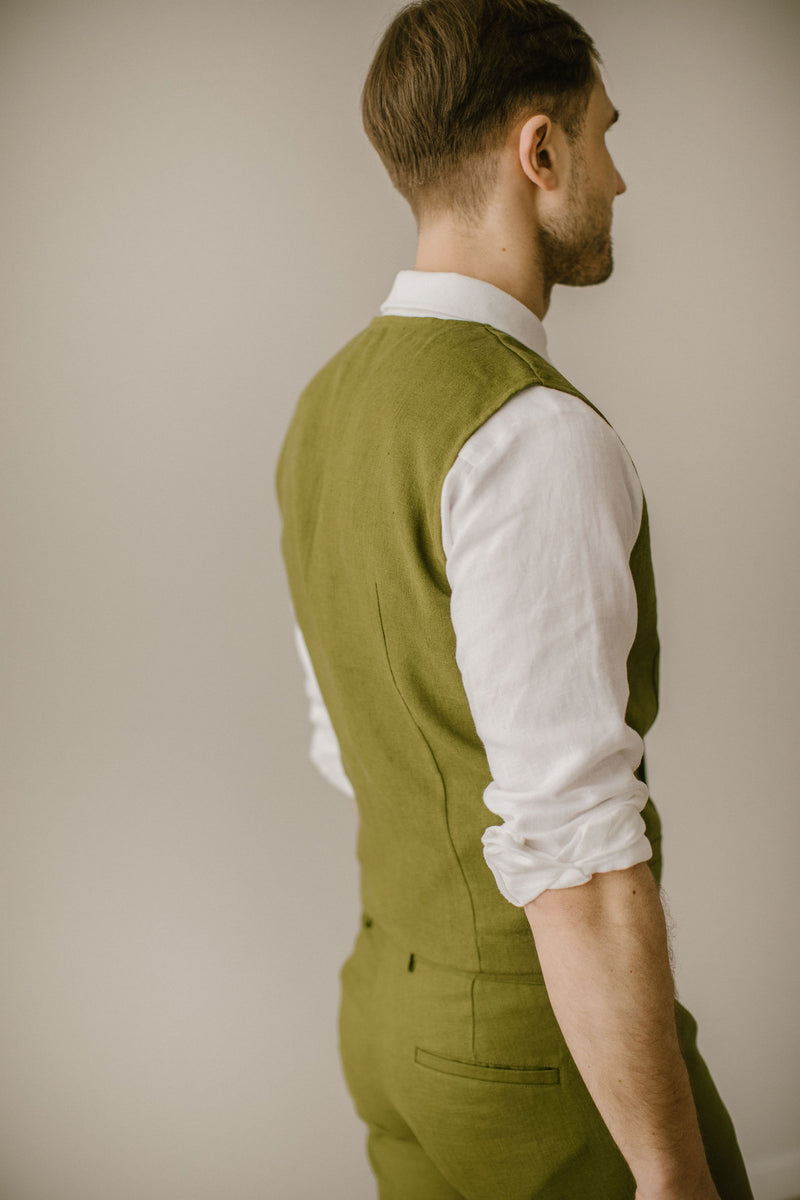 Linen Wedding Vest