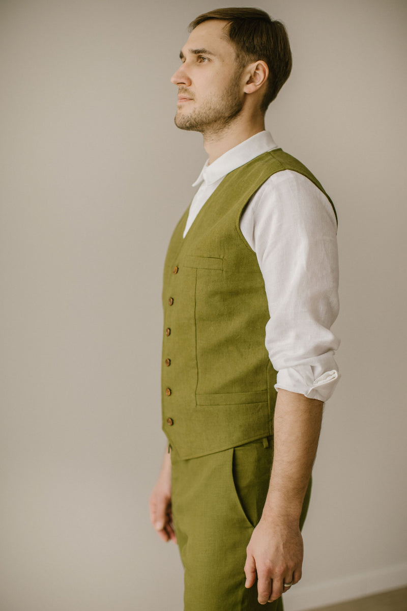 Linen Wedding Vest