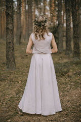 Linen High-Low Wedding Dress