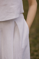 Linen High-Low Wedding Dress