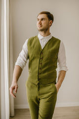 Linen Wedding Vest