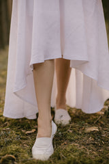 Linen High-Low Wedding Dress