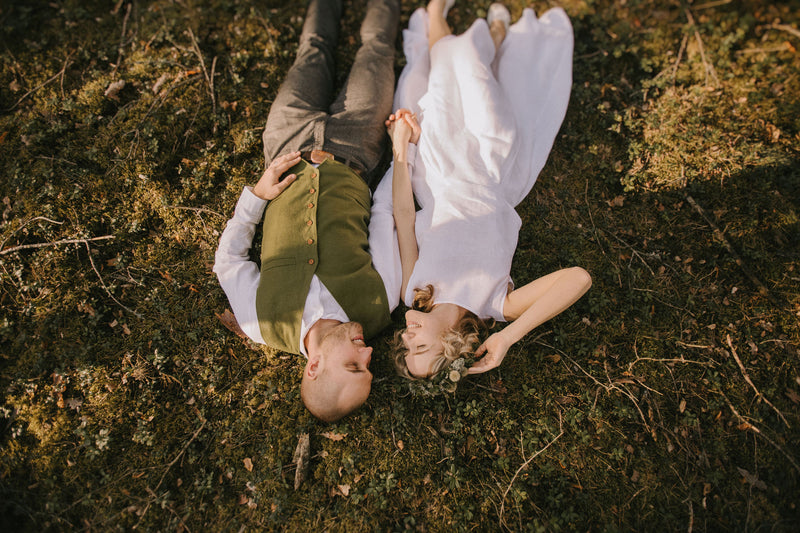 Linen High-Low Wedding Dress