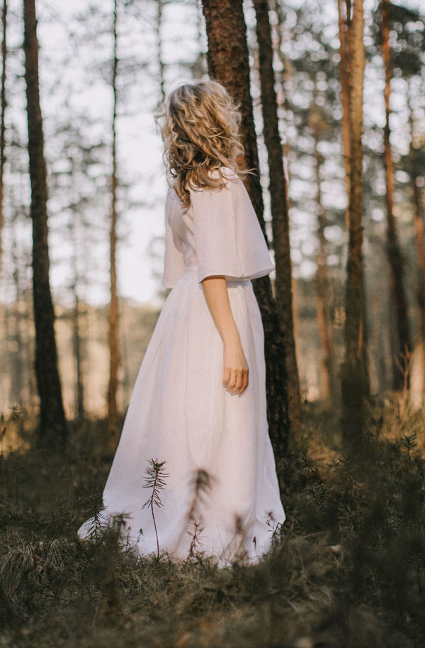 Linen Bohemian Wedding Dress
