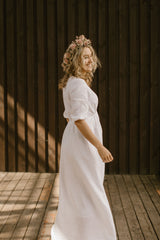 Empire Waist Linen Wedding Dress