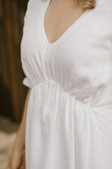 Empire Waist Linen Wedding Dress