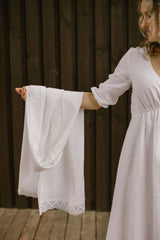Empire Waist Linen Wedding Dress