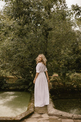 Empire Waist Linen Wedding Dress